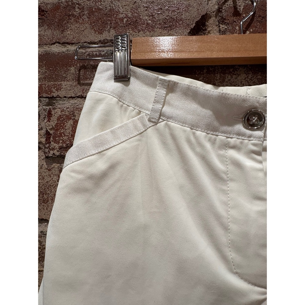 Dolce & Gabbana Grosgrain Trim Tapered Ankle Zip Trousers Cream IT 40 US 4 - Picture 3 of 14